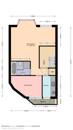 Floorplan - Spaarndammerstraat 62-2, 1013 SZ Amsterdam